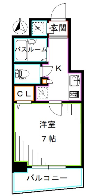 新宿区北新宿のマンションの間取り