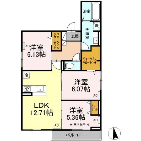 八王子市上野町のアパートの間取り