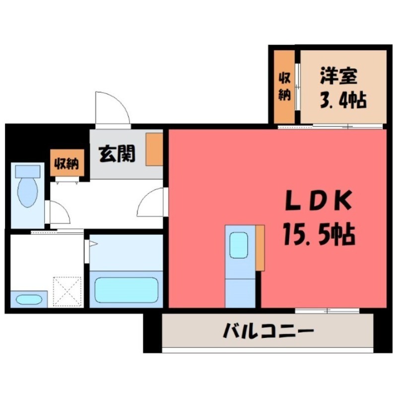 古河市旭町のマンションの間取り