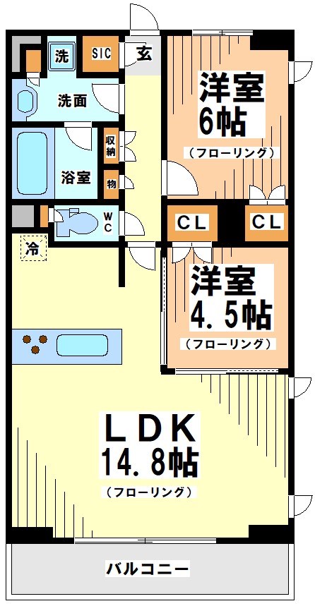 世田谷区八幡山のマンションの間取り