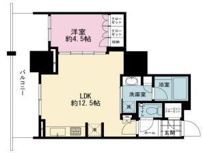 港区芝浦のマンションの間取り