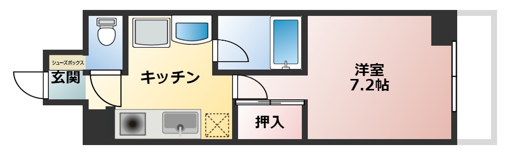 【大阪市浪速区塩草のマンションの間取り】