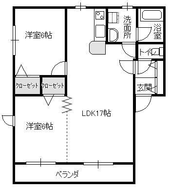 那須塩原市東三島のマンションの間取り