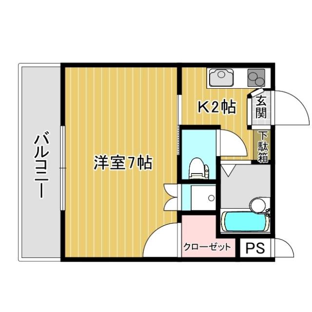 下関市山の田東町のアパートの間取り