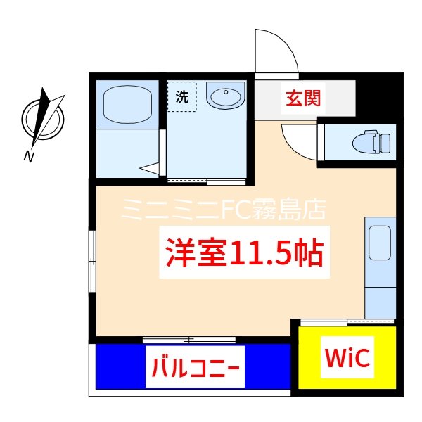 霧島市国分下井のアパートの間取り