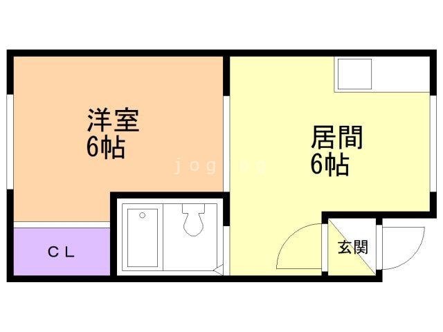 札幌市白石区平和通のアパートの間取り