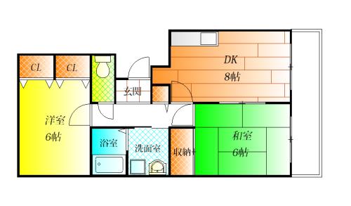 松原市岡のマンションの間取り