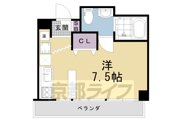 京都市右京区常盤窪町のマンションの間取り