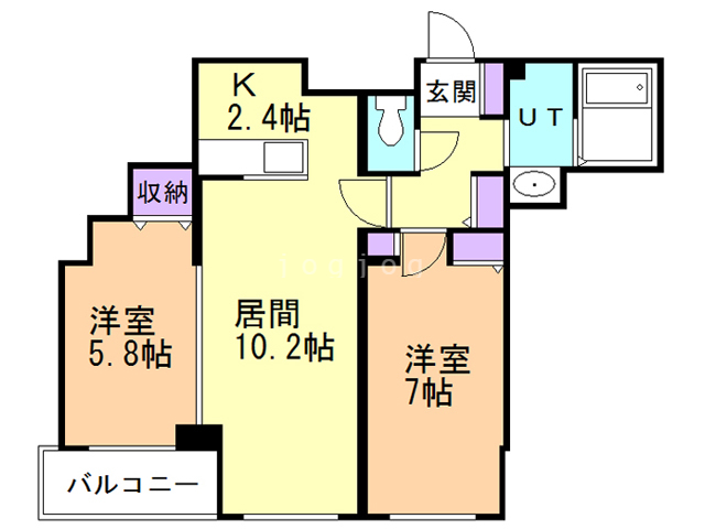 札幌市北区北十七条西のマンションの間取り