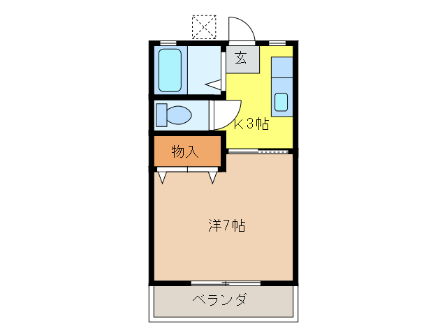 岐阜市三田洞のアパートの間取り