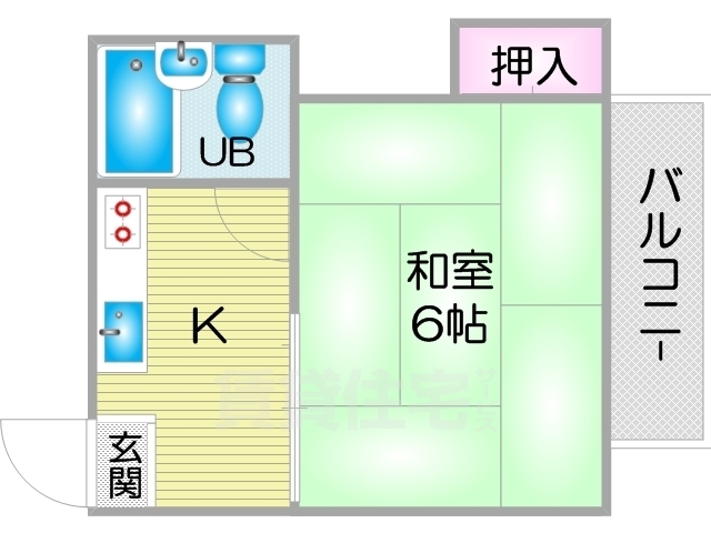 大阪市住吉区清水丘のマンションの間取り