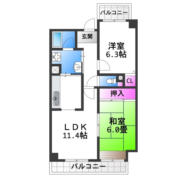 カサグランデ甚田の間取り