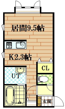 旭川市旭神三条のアパートの間取り