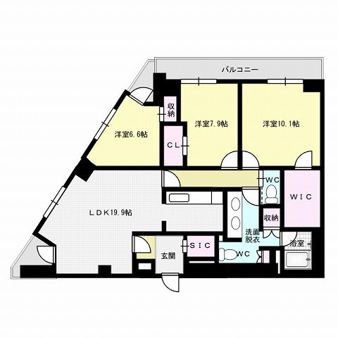 福岡市中央区地行のマンションの間取り