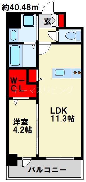 北九州市小倉北区木町のマンションの間取り