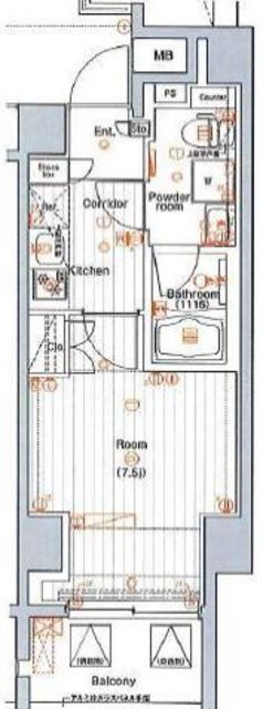 新宿区左門町のマンションの間取り