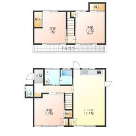 静岡県静岡市清水区蜂ヶ谷南町（一戸建）の賃貸物件の間取り