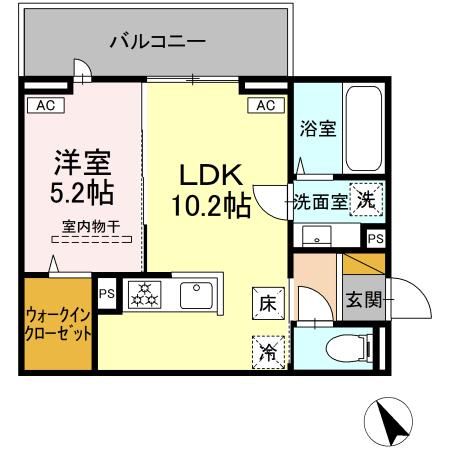 N・D-ROOM IIDACHOU　A棟の間取り