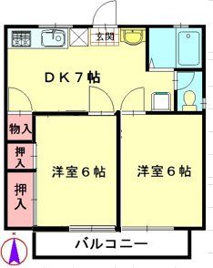 ＪＲ宇都宮線 蓮田駅 徒歩8分 2階建 築36年の間取り写真