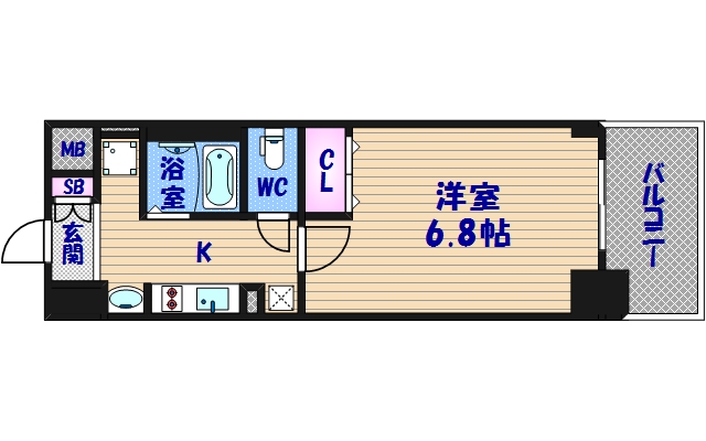 ジュネーゼグラン難波ミラージュの間取り写真