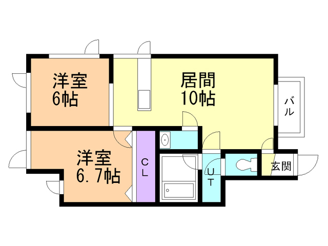 函館市戸倉町のアパートの間取り