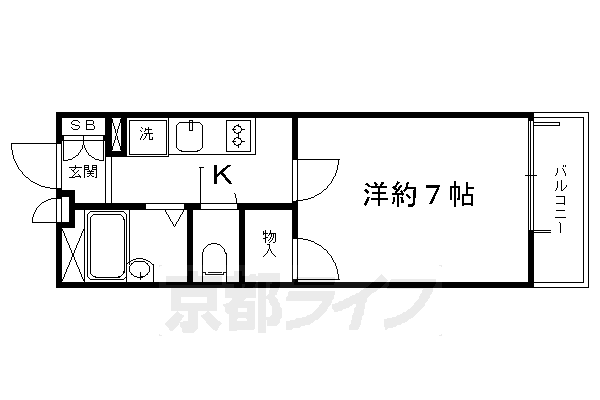 京都市東山区今熊野日吉町のマンションの間取り