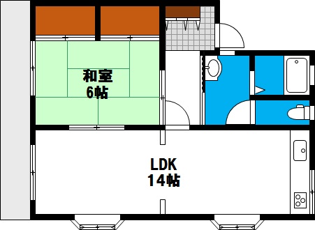 岡山市北区西崎本町のアパートの間取り