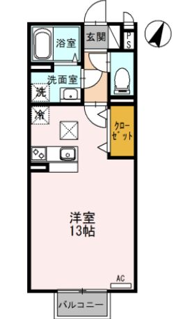 尾道市美ノ郷町三成のアパートの間取り