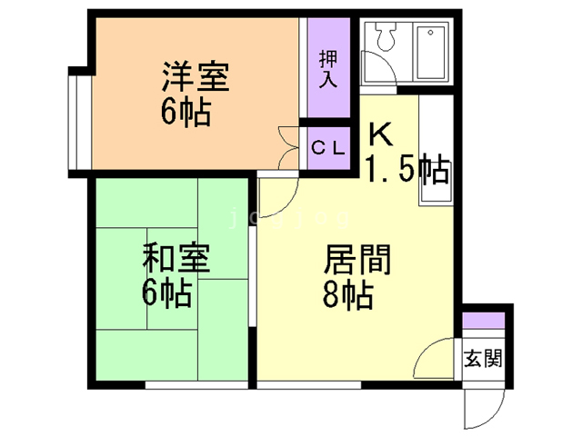 旭川市七条通のアパートの間取り