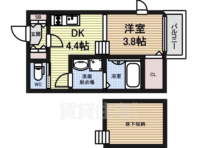 名古屋市中川区五月南通のアパートの間取り