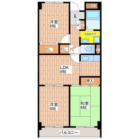 大阪市生野区巽東のマンションの間取り