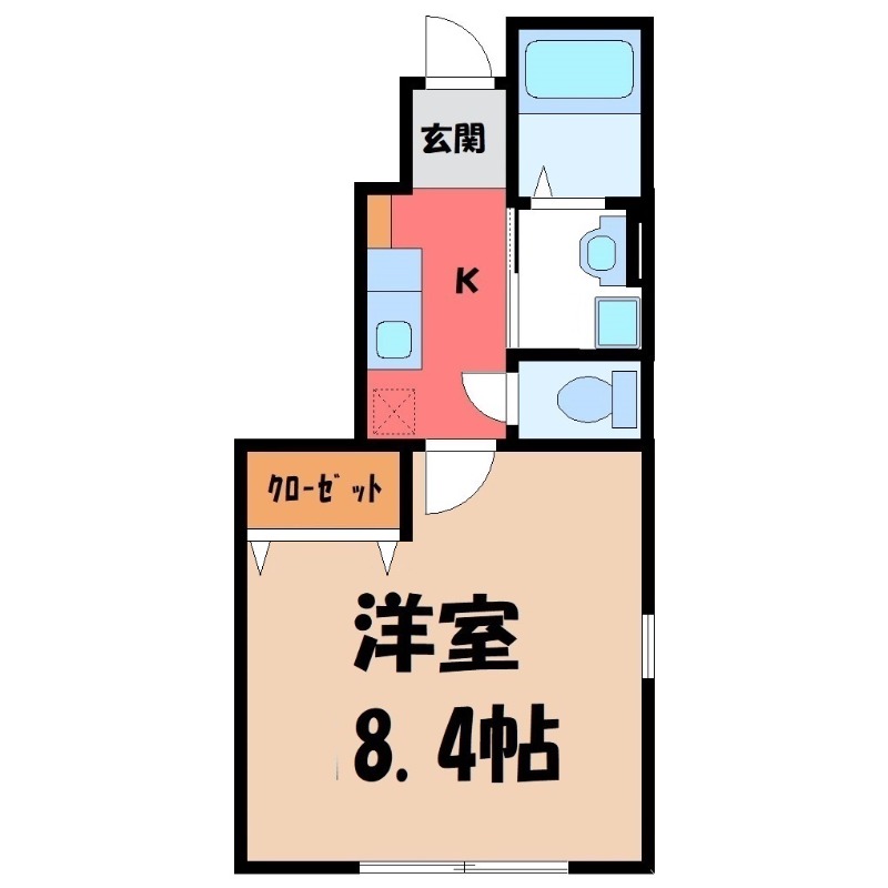 栃木市平柳町のアパートの間取り