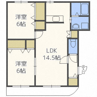 札幌市西区宮の沢三条のマンションの間取り