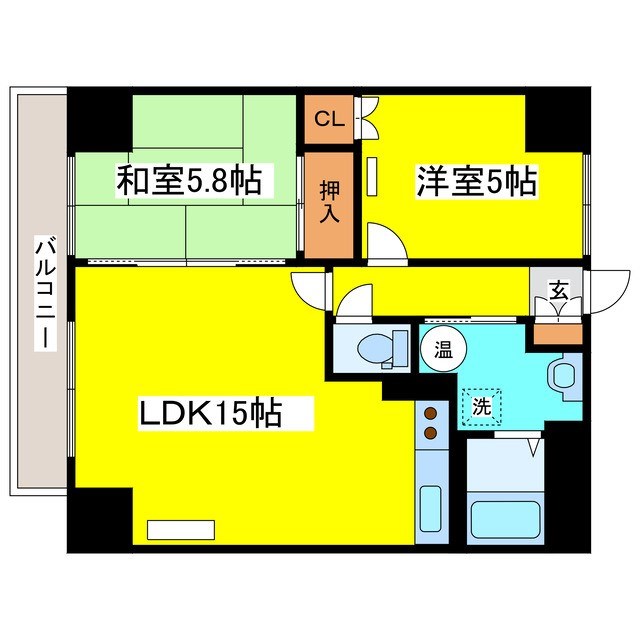 札幌市東区苗穂町のマンションの間取り