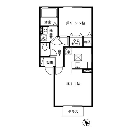 ユニ　ステイ壱番館　Ａの間取り