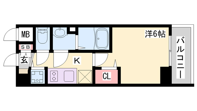 プレサンスＫＯＢＥシフォンの間取り