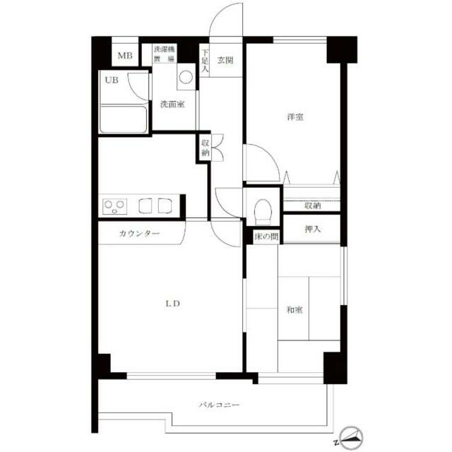 【府中市八幡町のマンションの間取り】