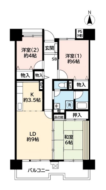 ＵＲ武庫川の間取り