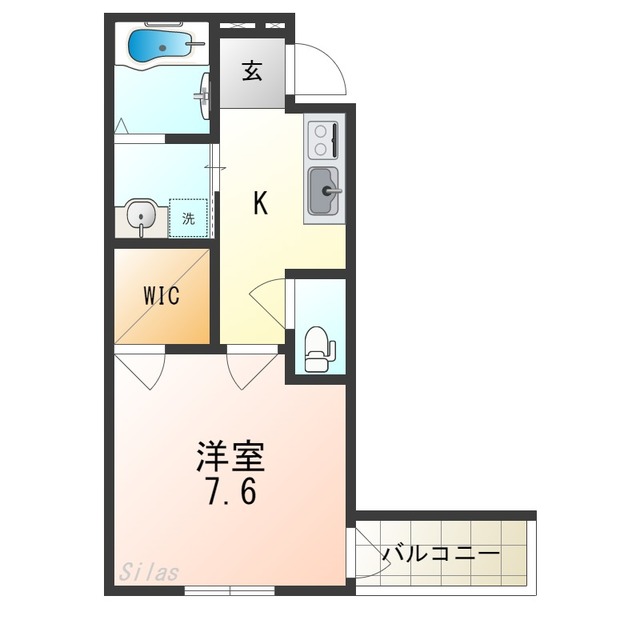 大阪市住之江区中加賀屋のアパートの間取り