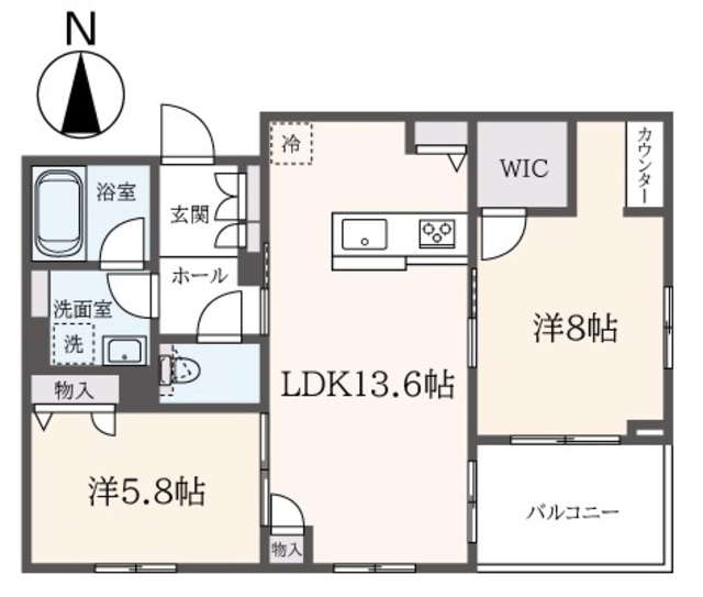 川崎市多摩区堰のマンションの間取り