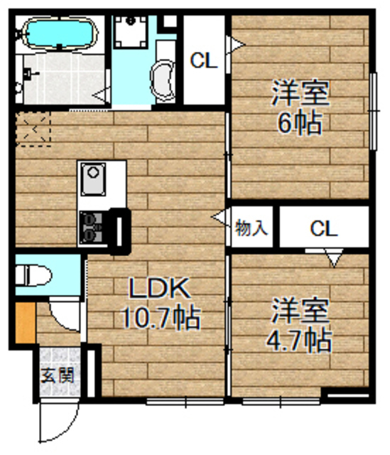 三島郡島本町桜井のアパートの間取り