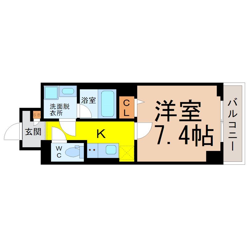 名古屋市西区那古野のマンションの間取り