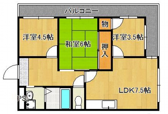 姫路市花影町のマンションの間取り