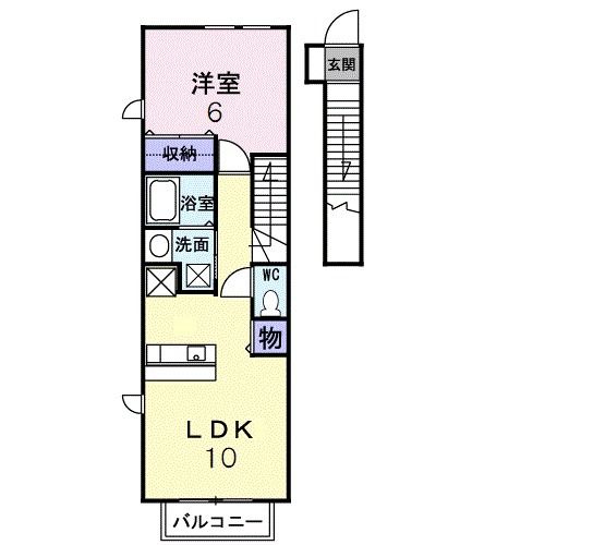 佐野市赤坂町のアパートの間取り