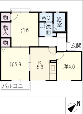 シャトル新田　Ａの間取り