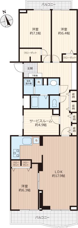 世田谷区中町のマンションの間取り