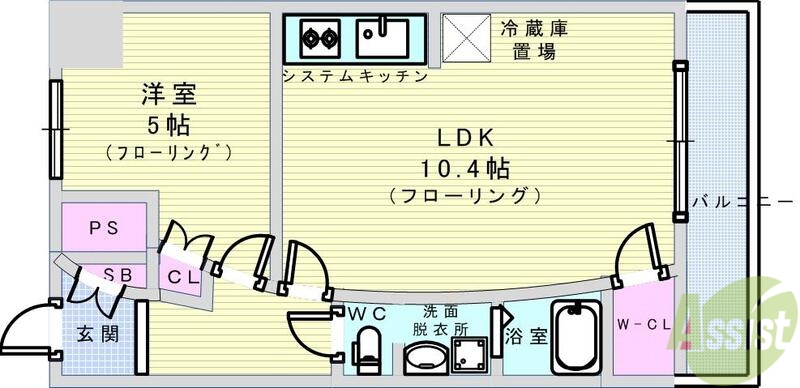 大阪市西区土佐堀のマンションの間取り