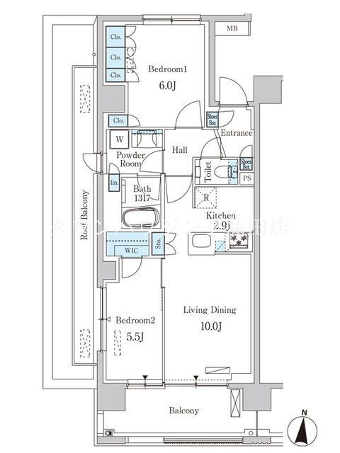 大田区東矢口のマンションの間取り