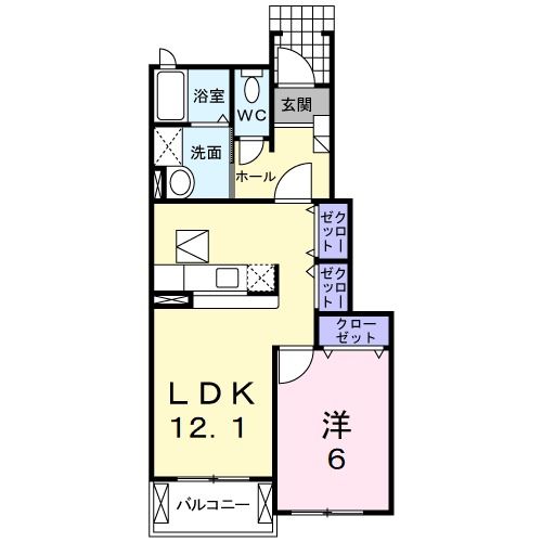 四日市市川北のアパートの間取り