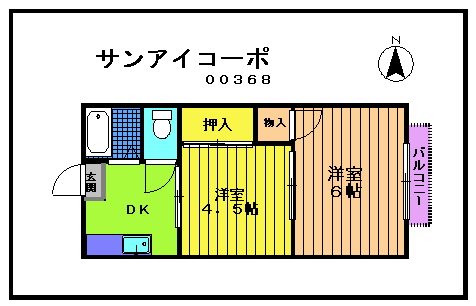 サンアイコーポ　Bの間取り